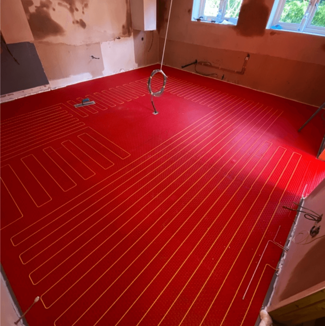 A loose lay system installed in a kitchen rennovation